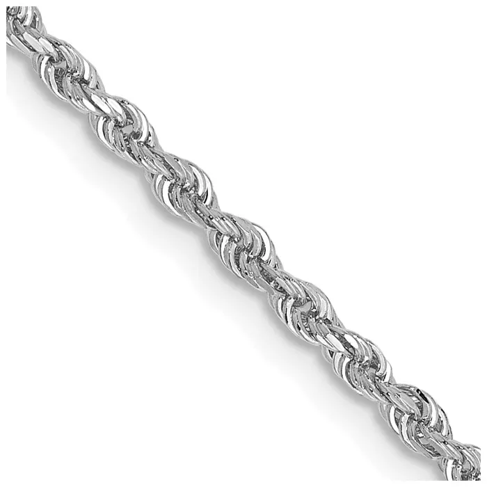 Necklaces TreasureFineJewelers 14k White Gold 200mm DC Quadruple Rope Chain Necklaces TreasureFineJewelers 14k White Gold 200mm DC Quadruple Rope Chain
