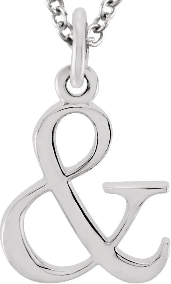 Necklaces TreasureFineJewelers 14K White Gold Ampersand 16 Necklace