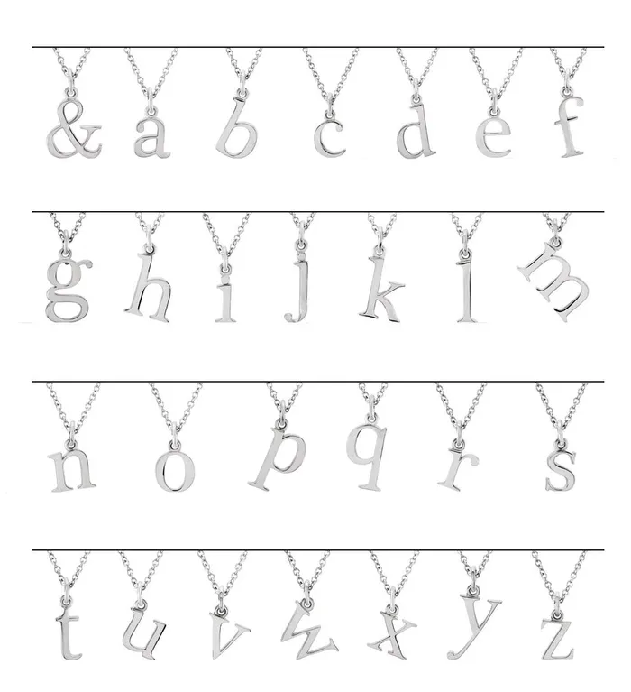 Necklaces TreasureFineJewelers 14K White Gold Ampersand 16 Necklace