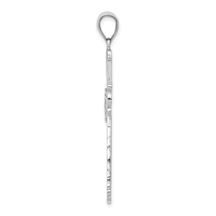 Necklaces TreasureFineJewelers 14K White Gold Diamondcut Cross Pendant