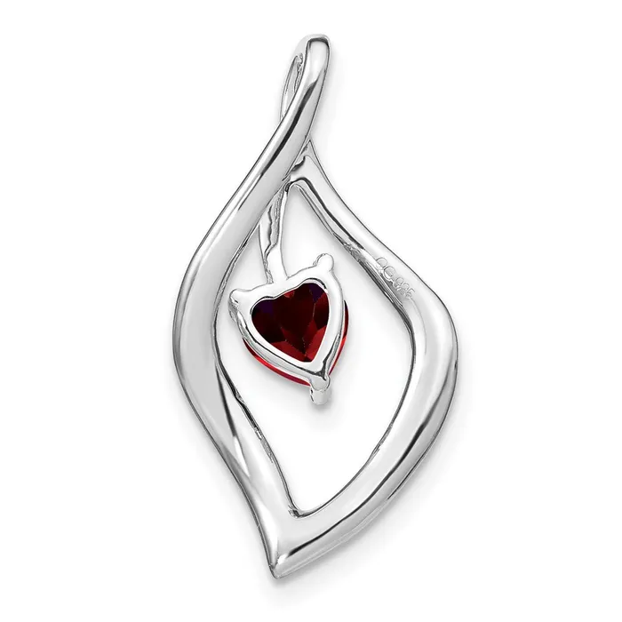 Necklaces TreasureFineJewelers 14k White Gold Garnet and Diamond Pendant