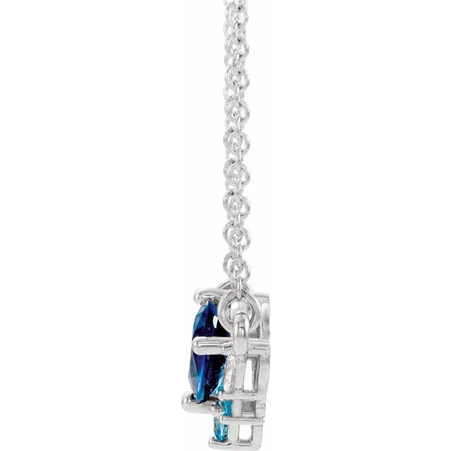 Necklaces TreasureFineJewelers 14K White Gold Natural MultiGemstone 06 CTW Natural Diamond 18 Necklace