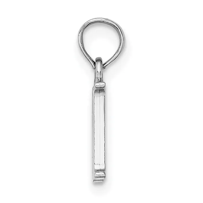 Necklaces TreasureFineJewelers 14K White Gold Polished Block Letter M Initial Pendant