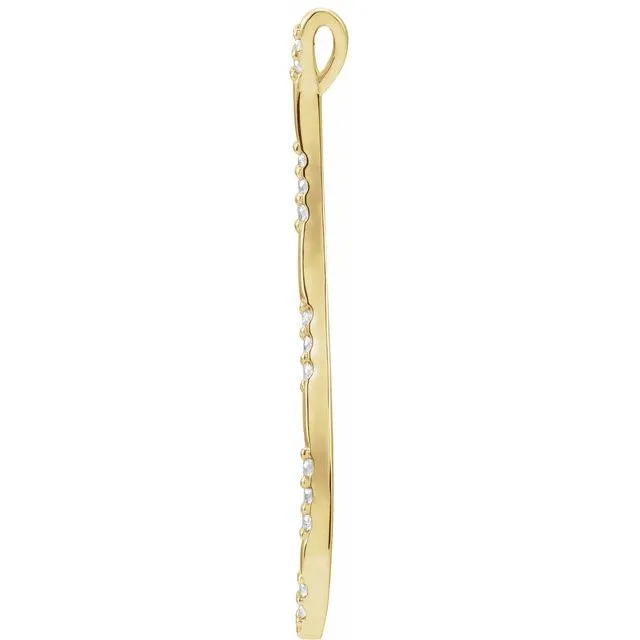Necklaces TreasureFineJewelers 14K Yellow Gold 06 CTW Natural Diamond Bar Pendant