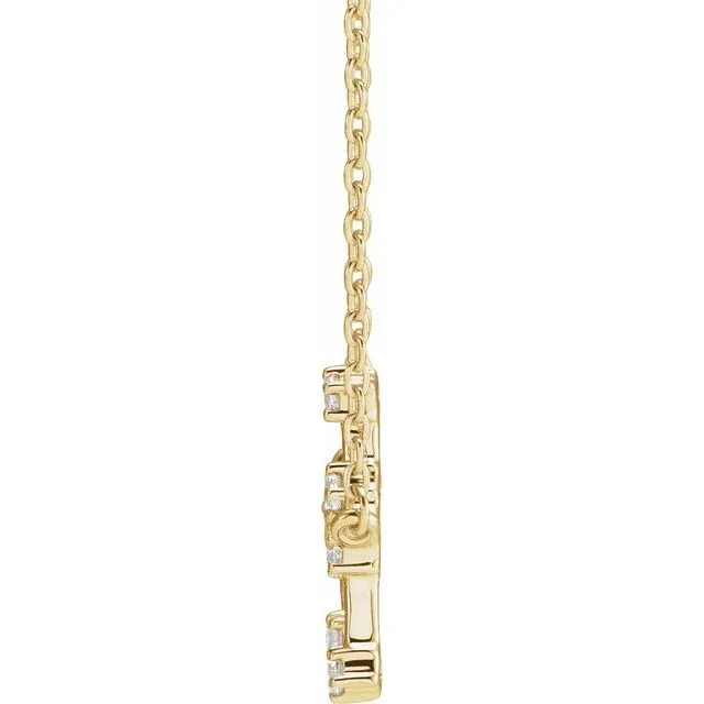 Necklaces TreasureFineJewelers 14K Yellow Gold 16 CTW Natural Diamond Gemini 1618 Necklace