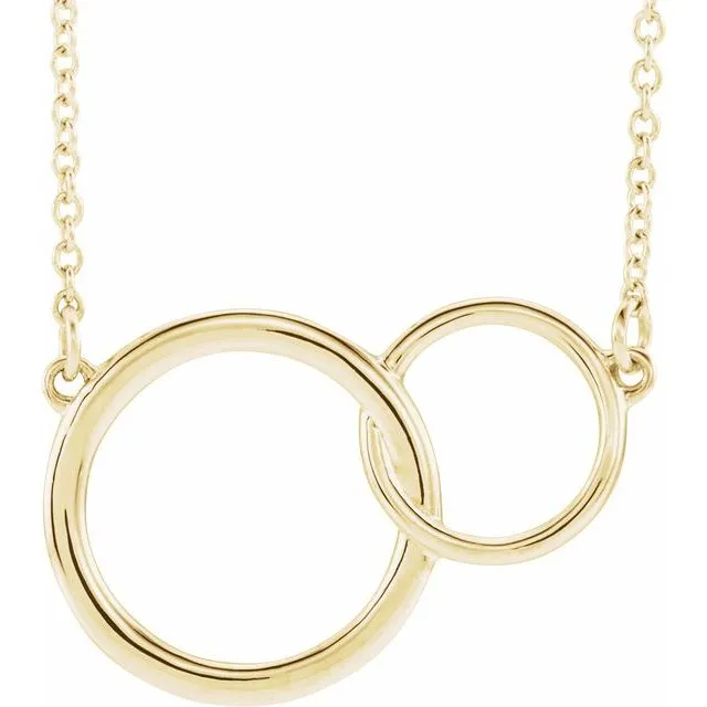 Necklaces TreasureFineJewelers 14K Yellow Gold 259x166 mm Interlocking Circle 1618 Necklace Necklaces TreasureFineJewelers 14K Yellow Gold 259x166 mm Interlocking Circle 1618 Necklace