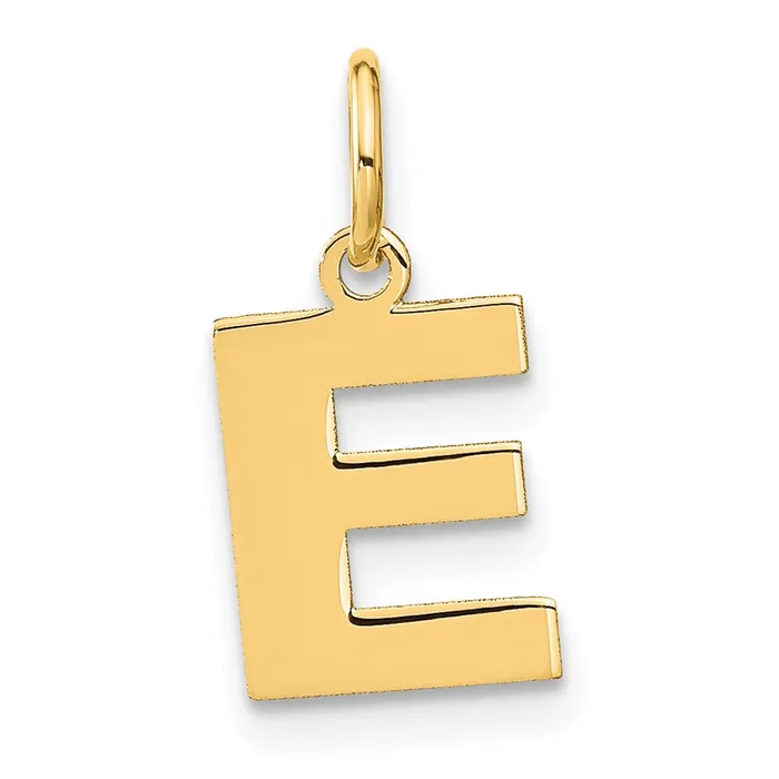 Necklaces TreasureFineJewelers 14k Yellow Gold Letter E Initial Pendant