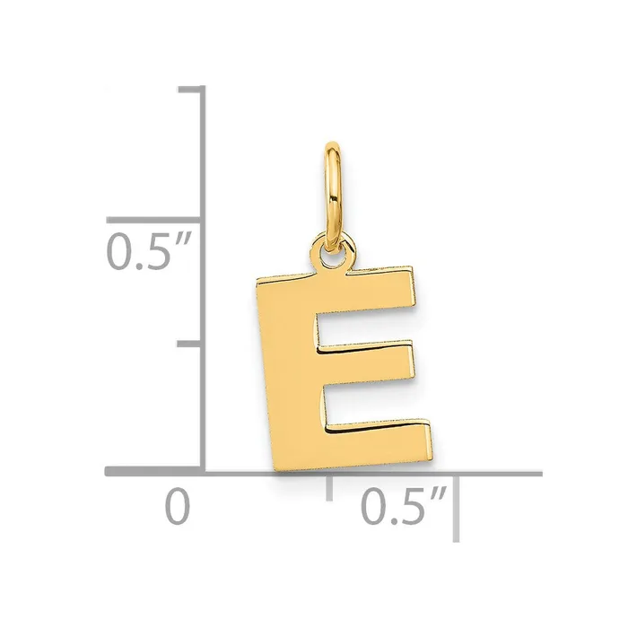Necklaces TreasureFineJewelers 14k Yellow Gold Letter E Initial Pendant