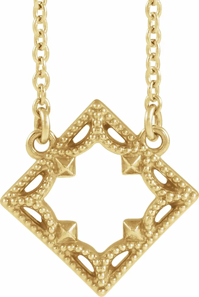Necklaces TreasureFineJewelers 14K Yellow Gold VintageInspired Geometric 18 Necklace Necklaces TreasureFineJewelers 14K Yellow Gold VintageInspired Geometric 18 Necklace