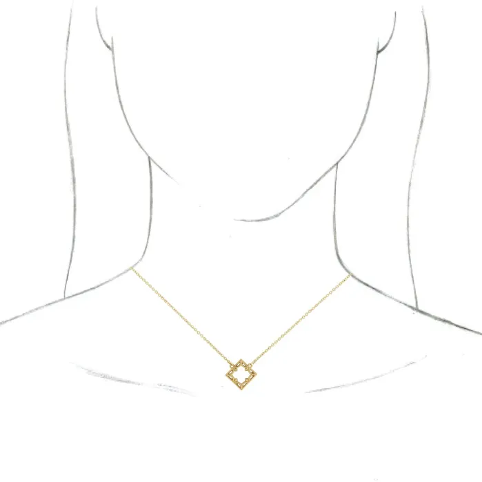 Necklaces TreasureFineJewelers 14K Yellow Gold VintageInspired Geometric 18 Necklace