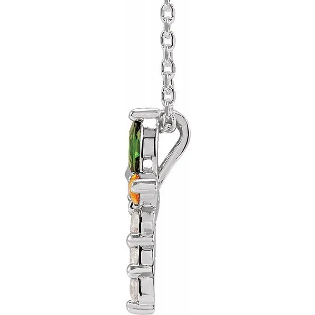 Necklaces TreasureFineJewelers Platinum MultiGemstone 110 CTW Diamond Cross 1618 Necklace