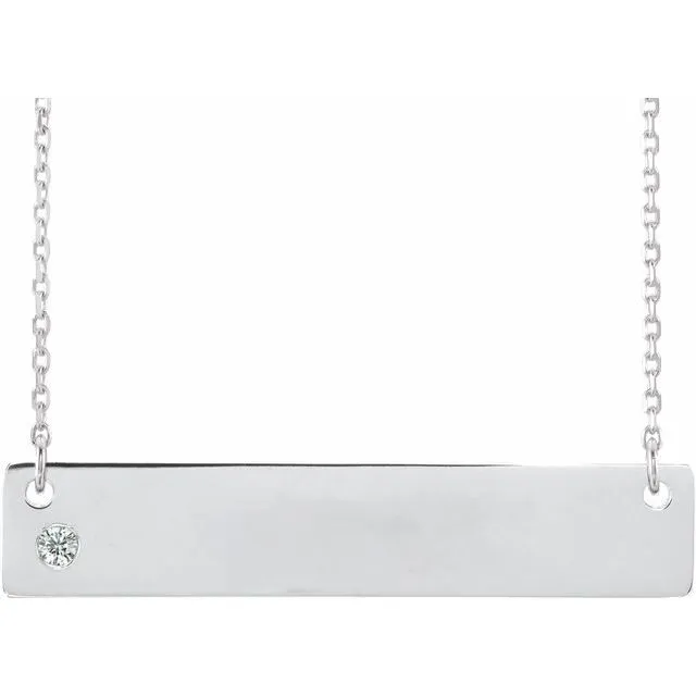 Necklaces TreasureFineJewelers Sterling Silver 03 CTW Natural Diamond Family Bar 1618 Necklace Necklaces TreasureFineJewelers Sterling Silver 03 CTW Natural Diamond Family Bar 1618 Necklace