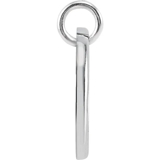 Necklaces TreasureFineJewelers Sterling Silver 18 CTW Natural Diamond Initial M Pendant
