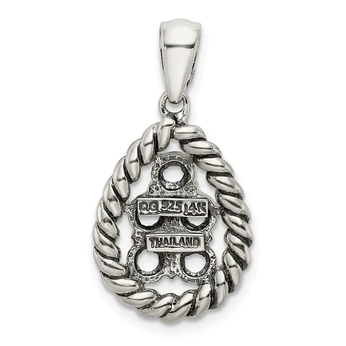 Necklaces TreasureFineJewelers Sterling Silver 14k Fivestone and Diamond Mothers Pendant