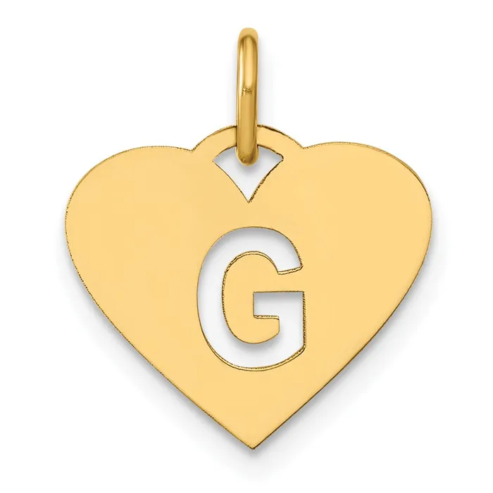 Necklaces TreasureFineJewelers Sterling Silver Goldplated Initial Letter G Heart Initial Charm Necklaces TreasureFineJewelers Sterling Silver Goldplated Initial Letter G Heart Initial Charm