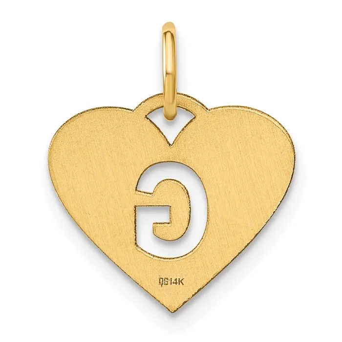 Necklaces TreasureFineJewelers Sterling Silver Goldplated Initial Letter G Heart Initial Charm