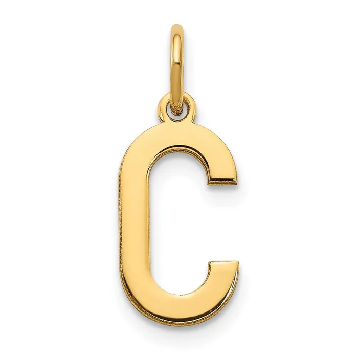 Necklaces TreasureFineJewelers Sterling Silver Goldplated Letter C Initial Pendant