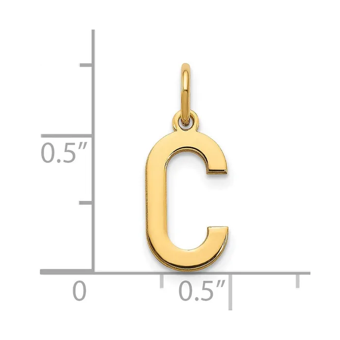 Necklaces TreasureFineJewelers Sterling Silver Goldplated Letter C Initial Pendant
