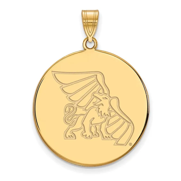 Necklaces TreasureFineJewelers Sterling Silver Goldplated Missouri Western State University Griffon Extra Large Disc Pendant Necklaces TreasureFineJewelers Sterling Silver Goldplated Missouri Western State University Griffon Extra Large Disc Pendant