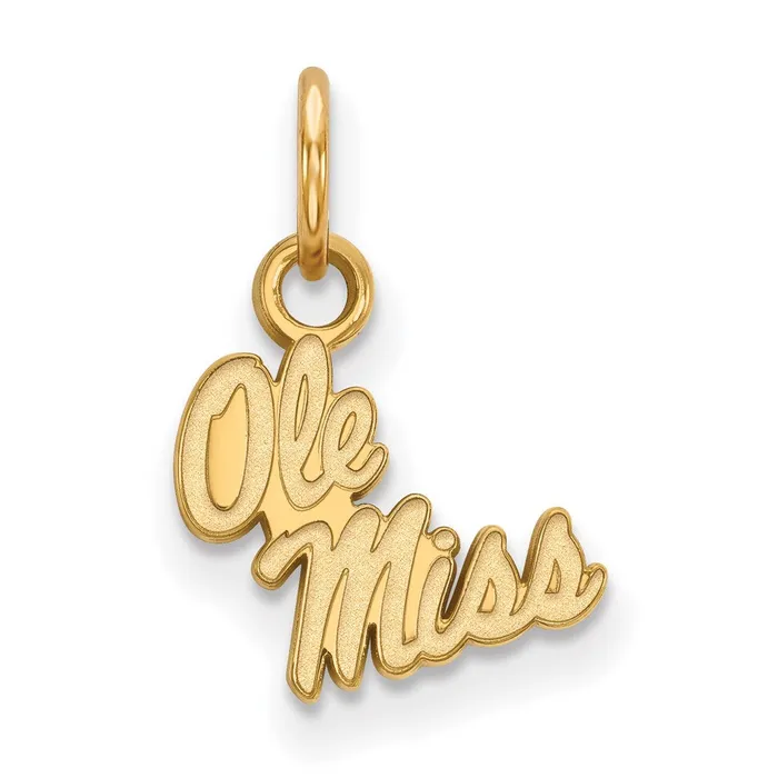 Necklaces TreasureFineJewelers Sterling Silver Goldplated University of Mississippi Ole Miss Extra Small Pendant
