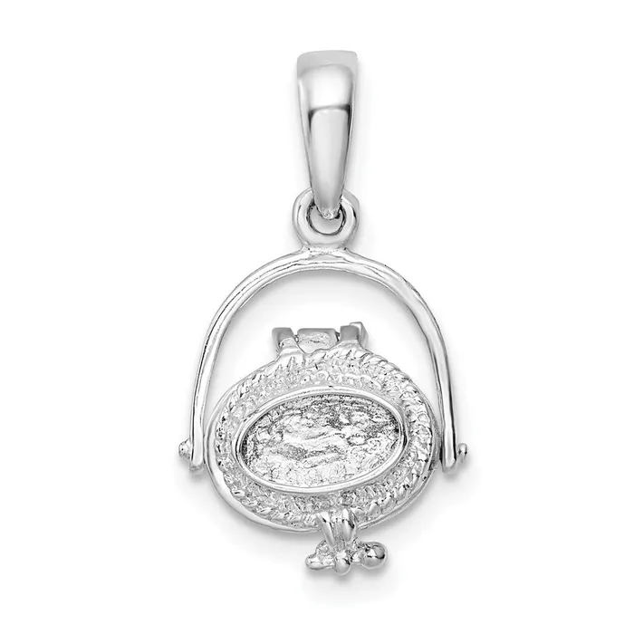 Necklaces TreasureFineJewelers Sterling Silver Polished 3D Moveable Nantucket Basket Pendant