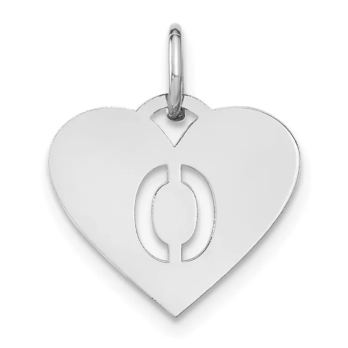 Necklaces TreasureFineJewelers Sterling Silver Rhodiumplated Heart Letter O Initial Charm Necklaces TreasureFineJewelers Sterling Silver Rhodiumplated Heart Letter O Initial Charm