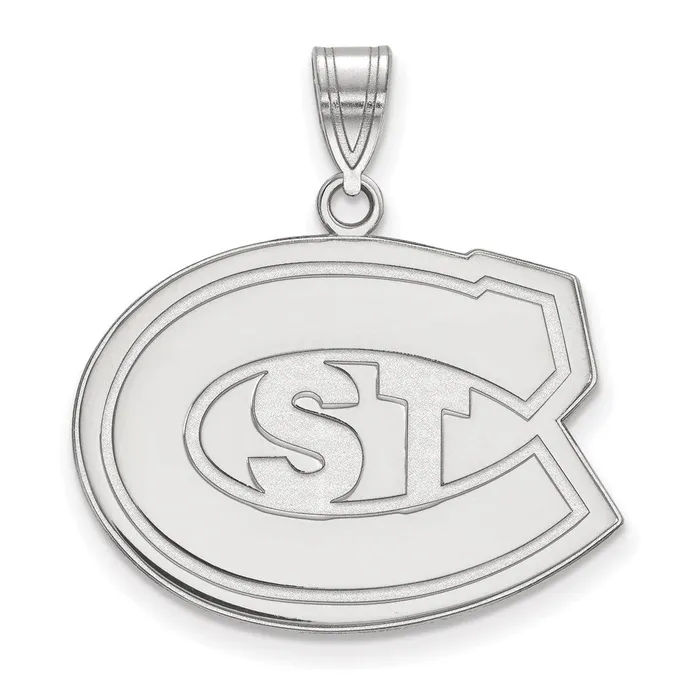 Necklaces TreasureFineJewelers Sterling Silver Rhodiumplated St Cloud State University Large Pendant Necklaces TreasureFineJewelers Sterling Silver Rhodiumplated St Cloud State University Large Pendant