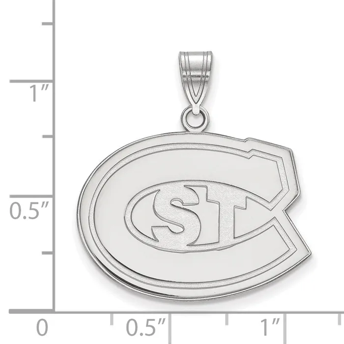 Necklaces TreasureFineJewelers Sterling Silver Rhodiumplated St Cloud State University Large Pendant