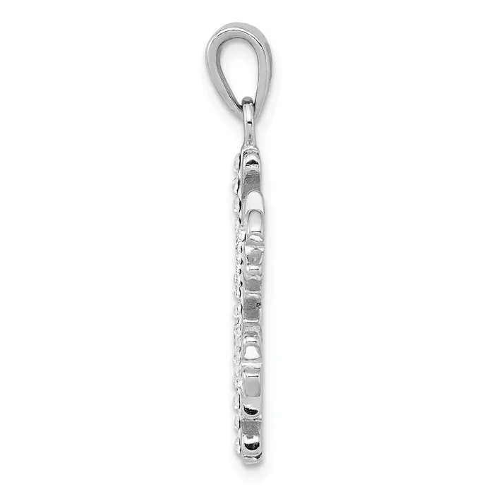 Necklaces TreasureFineJewelers Sterling Silver Rhodium Plated Stellux Crystal Snowflake Pendant