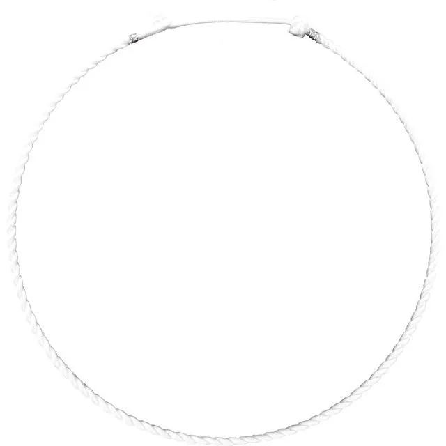 Necklaces TreasureFineJewelers White 3 mm Satin Twist Adjustable 1618 Necklace