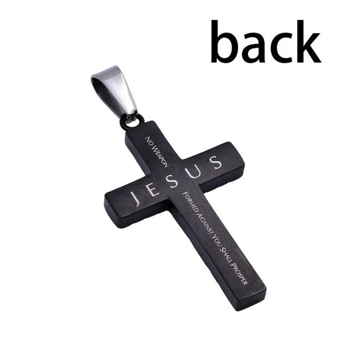 North Arrow Shop Isaiah 5417 NO WEAPON Stainless Steel Engraved Black Cross Necklace Necklaces North Arrow Shop Isaiah 5417 NO WEAPON Stainless Steel Engraved Black Cross Necklace Necklaces