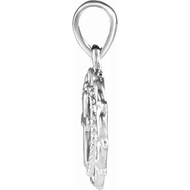 Platinum Youth Heart with Cross Pendant TreasureFineJewelers Necklaces