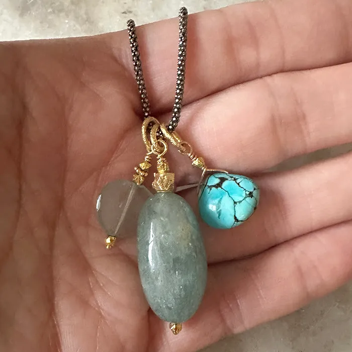 Robindira Unsworth Necklaces Dasha Gemstone Cluster Necklace