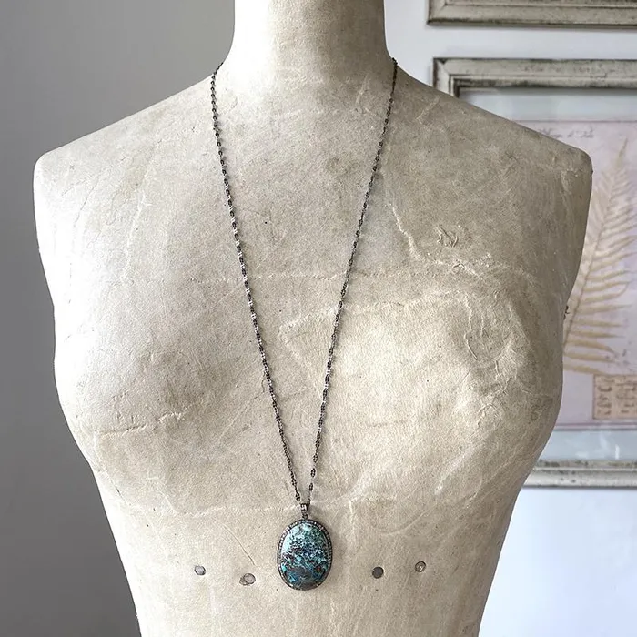 Shattuckite Diamond Necklace Robindira Unsworth Necklaces