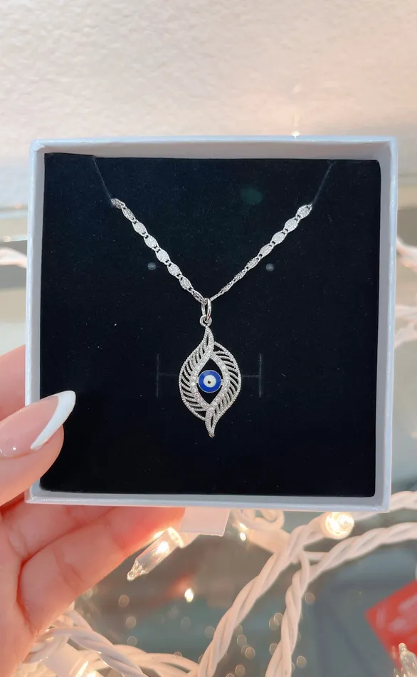 Silver Evil Eye Necklace Morena and Proud Necklaces