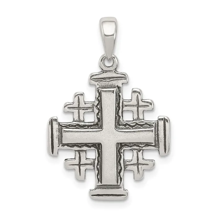 Sterling Silver Antiqued Jerusalem Crusader Pendant TreasureFineJewelers Necklaces