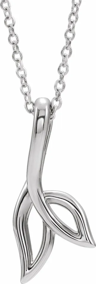 Sterling Silver Freeform 1618 Leaf Necklace TreasureFineJewelers Necklaces Sterling Silver Freeform 1618 Leaf Necklace TreasureFineJewelers Necklaces