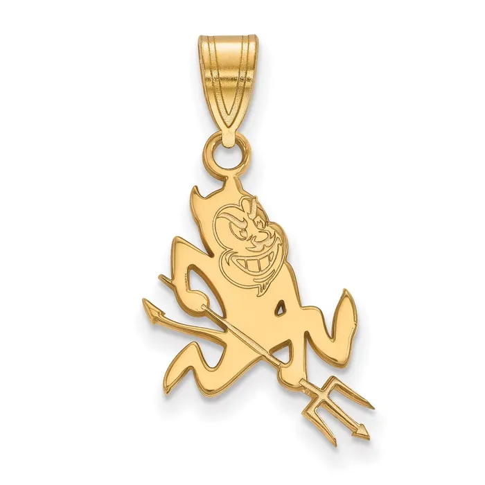 Sterling Silver Goldplated Arizona State University Sun Devil Medium Pendant TreasureFineJewelers Necklaces Sterling Silver Goldplated Arizona State University Sun Devil Medium Pendant TreasureFineJewelers Necklaces