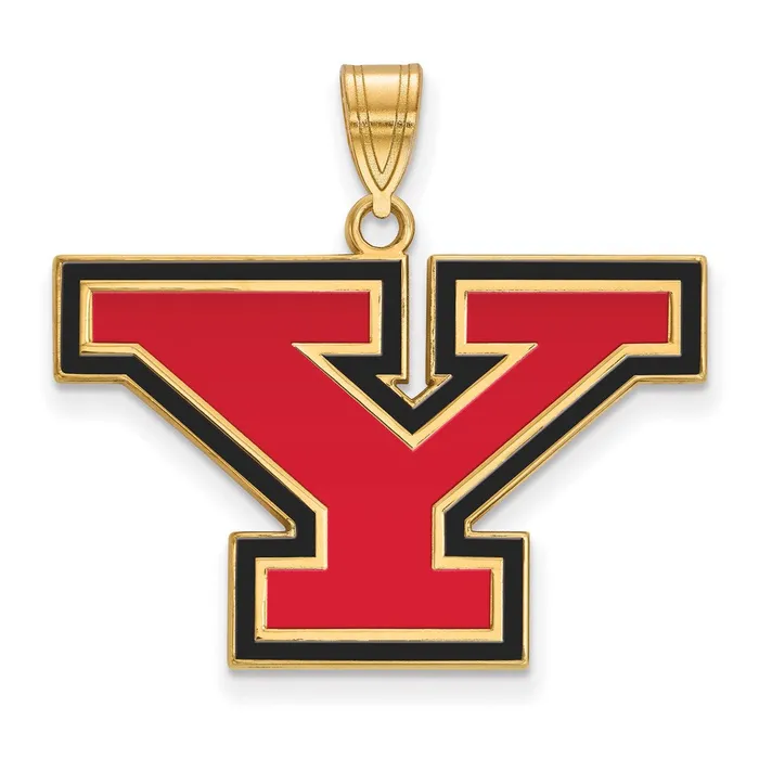 Sterling Silver Goldplated Youngstown State University Letter Y Large Enameled Pendant TreasureFineJewelers Necklaces Sterling Silver Goldplated Youngstown State University Letter Y Large Enameled Pendant TreasureFineJewelers Necklaces