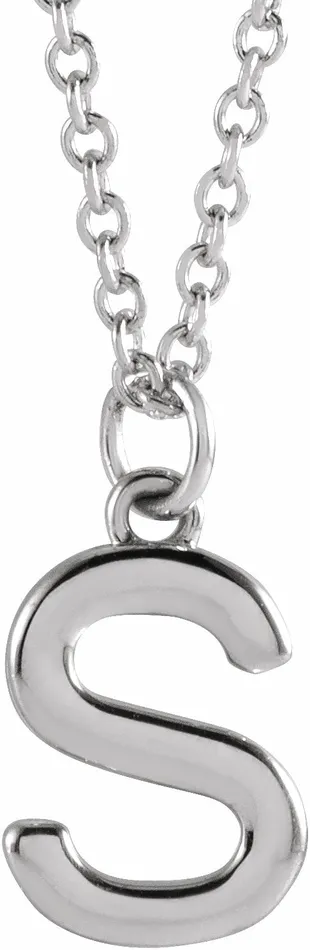 Sterling Silver Initial S Dangle 18 Necklace TreasureFineJewelers Necklaces Sterling Silver Initial S Dangle 18 Necklace TreasureFineJewelers Necklaces