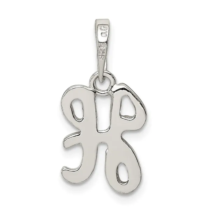 Sterling Silver Letter H Initial Pendant TreasureFineJewelers Necklaces