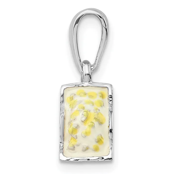 Sterling Silver Polished 3D Enameled Bag of Popcorn Pendant TreasureFineJewelers Necklaces
