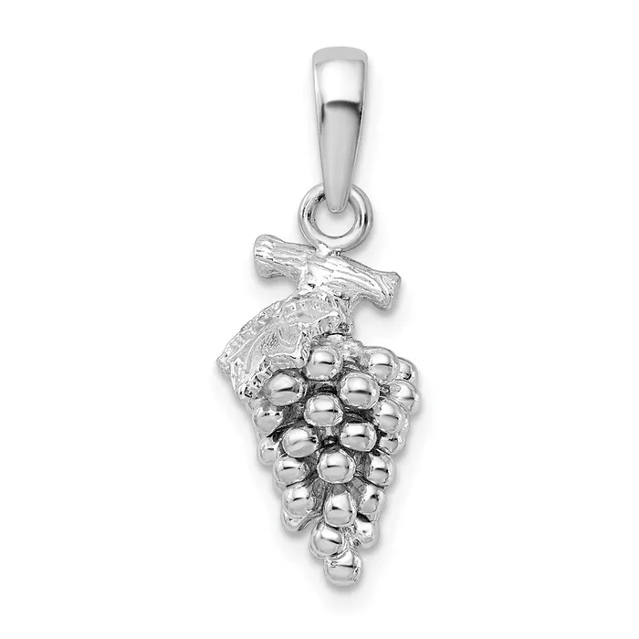 Sterling Silver Polished 3D Grapes Pendant TreasureFineJewelers Necklaces