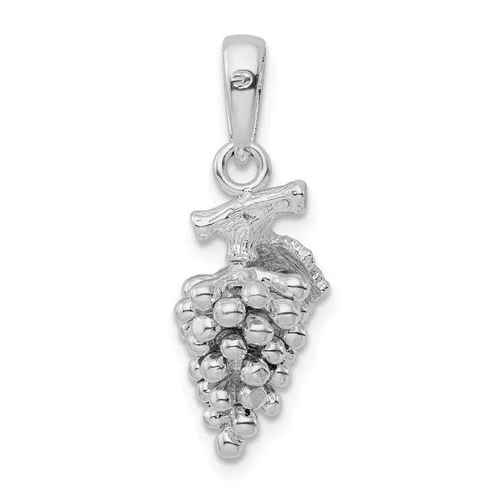 Sterling Silver Polished 3D Grapes Pendant TreasureFineJewelers Necklaces