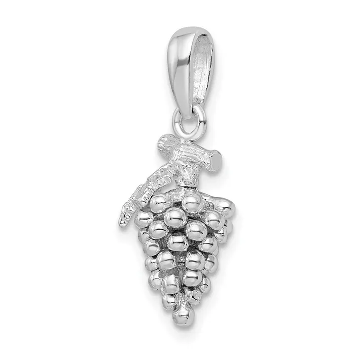 Sterling Silver Polished 3D Grapes Pendant TreasureFineJewelers Necklaces