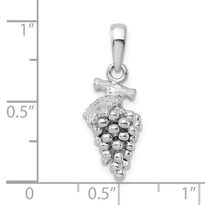 Sterling Silver Polished 3D Grapes Pendant TreasureFineJewelers Necklaces