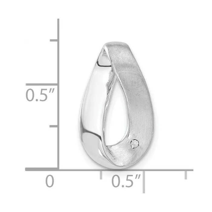 Sterling Silver Polished CZ Satin Twisted Link Chain Slide Pendant TreasureFineJewelers Necklaces