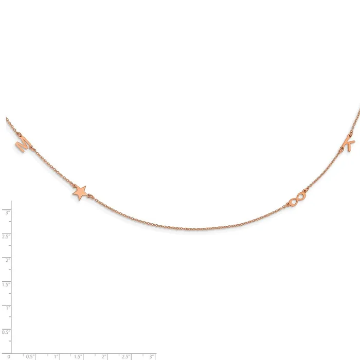 Sterling SilverRoseplated 4 InitialSymbol Necklace TreasureFineJewelers Necklaces