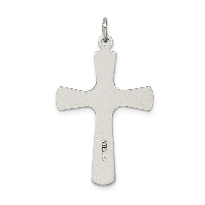 Sterling Silver Satin Antiqued Crucifix Pendant TreasureFineJewelers Necklaces