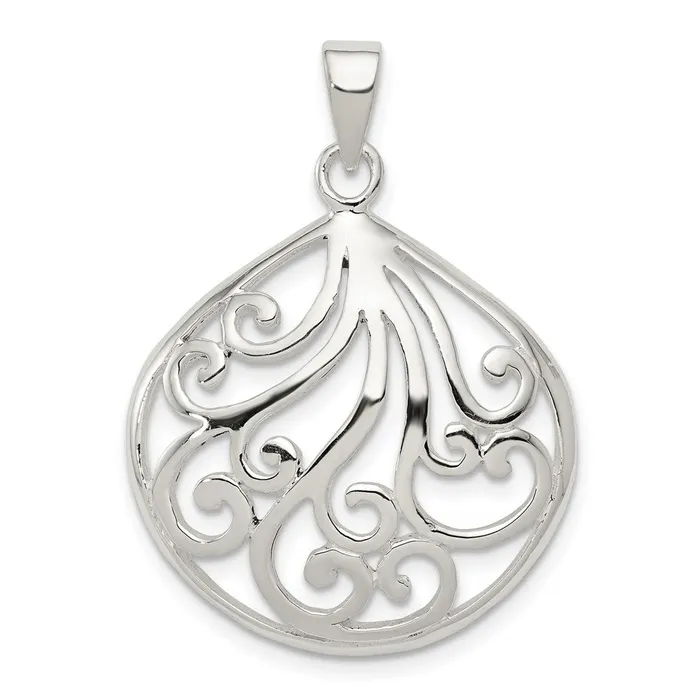 Sterling Silver Swirl Pendant TreasureFineJewelers Necklaces